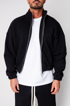 Set Winter Jacheta cu fermoar si pantalon drept Black [4]