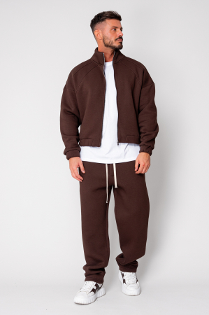 Set Winter Jacheta cu fermoar si pantalon drept Brown [1]