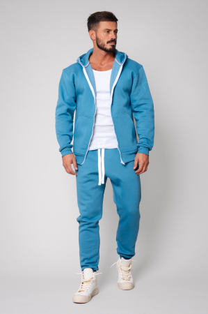 Set Winter Roll hanorac cu fermoar si pantalon conic Storm Blue [0]