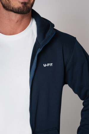 Set Winter Roll hanorac cu fermoar si pantalon conic Navy [3]