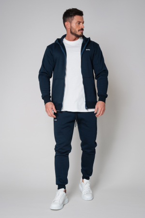 Set Winter Roll hanorac cu fermoar si pantalon conic Navy [0]