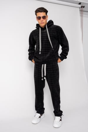 NOUTATI - Set Winter Velvet hanorac si pantalon Black