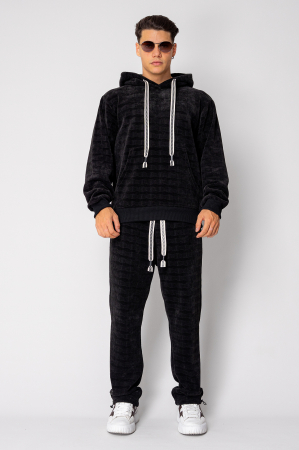 Set Winter Velvet hanorac si pantalon Black [1]