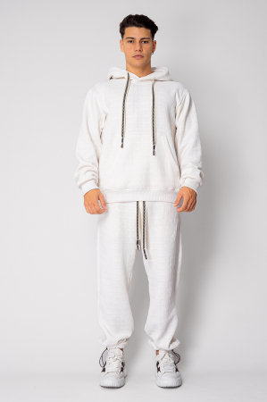 Set Winter Velvet hanorac si pantalon Off White [1]