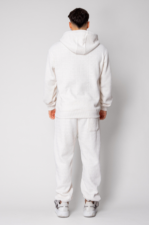 Set Winter Velvet hanorac si pantalon Off White [3]