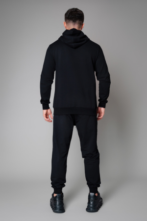 Tracksuit Cotton Moon with hood Full Black [3]