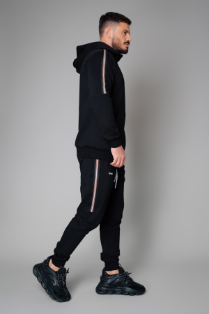 Tracksuit Cotton Moon with hood Full Black [2]