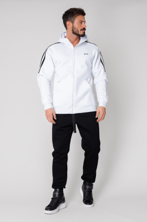 Trening Moov Winter hanorac cu fermoar si pantalon White/Black [1]