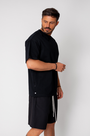 Oversized T-shirt with studs Black [1]