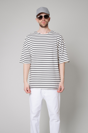 Tricou Barbati Essence Oversized White/Black [1]