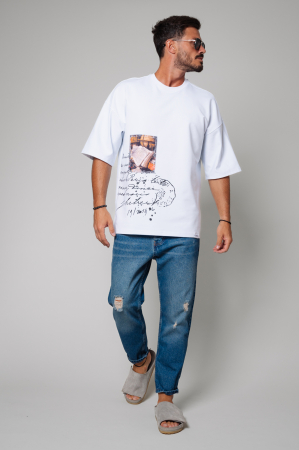 Tricou Barbati Spirit Book Oversized White [0]