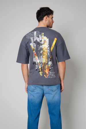 Tricou Barbati Spirit Life Oversized Grey Anthracite [3]