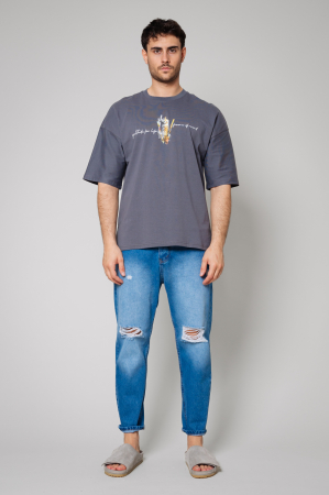 Tricou Barbati Spirit Life Oversized Grey Anthracite [0]