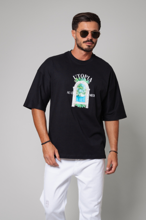 Tricou Barbati Spirit Utopia Oversized Black [1]