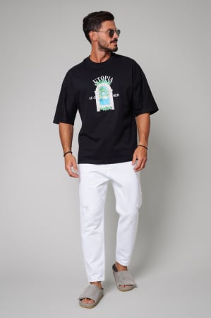 Tricou Barbati Spirit Utopia Oversized Black [0]