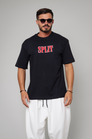 PROMOTII - Tricou Barbati Split Oversized Black