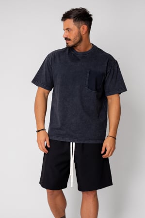 Tricou fake poket Black [0]