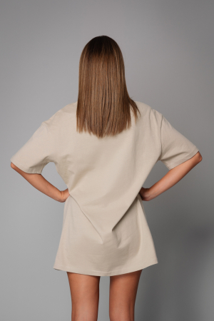 Tricou Femei Heavy Oversized Union Beige [3]