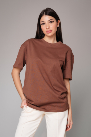 Tricou Femei Heavy Oversized Brown [1]