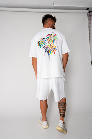 Tricouri - Tricou Fireworks Heavy Oversized White