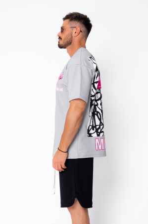 Tricou Flamingo imprimat Grey [2]