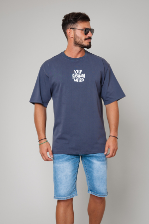 Tricou H Keep Barbati Oversized Grey Anthracite [0]