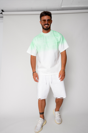 PROMOTII - Tricou Heavy Oversized White/Green