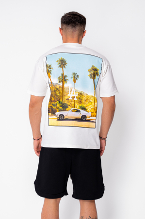 BARBATI - Tricou L.A imprimat White