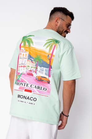 BARBATI - Tricou Monte Carlo imprimat Mint