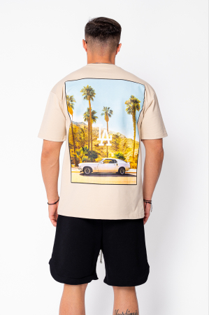 Tricou L.A imprimat Light Beige [2]