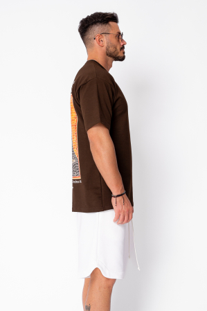 Tricou Mona Lisa imprimat Brown [1]