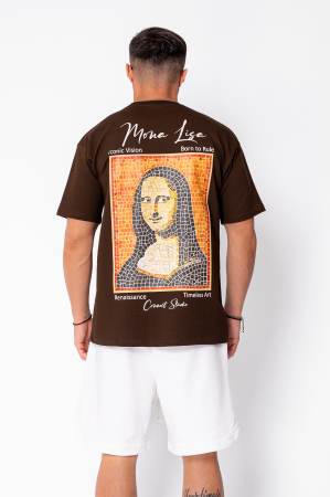 Tricou Mona Lisa imprimat Brown [2]