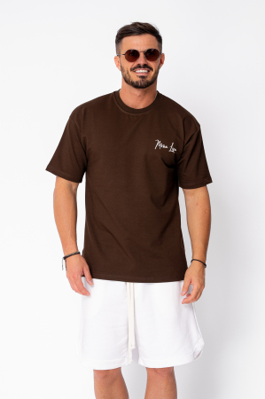BARBATI - Tricou Mona Lisa imprimat Brown