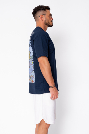 Tricou Monaco imprimat Navy [2]