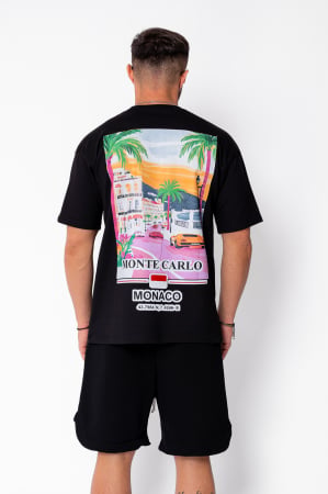 Promotii Barbati - Tricou Monte Carlo imprimat Black