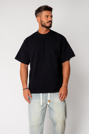 PROMOTII - Tricou Heavy Oversized Ripped Black