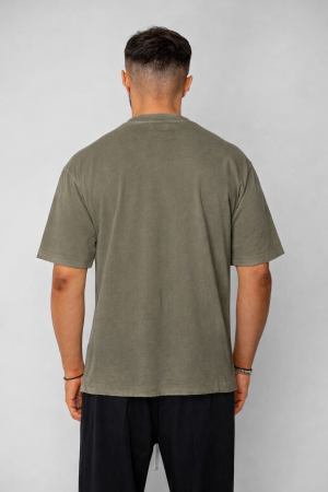 Oversized Ripped Dark Olive T-shirt [2]