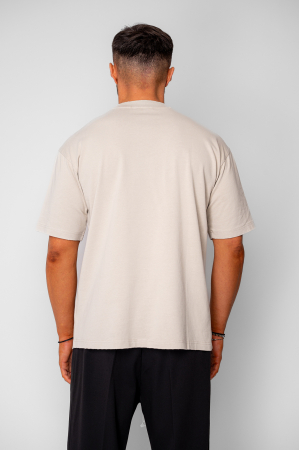 Tricou Oversized Ripped Beige [2]