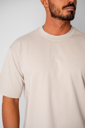 Tricou Oversized Ripped Beige [3]