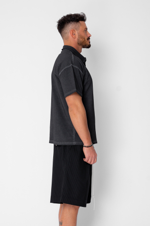 Tricou Polo Oversized Black [1]