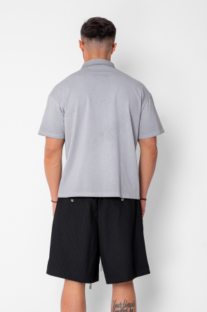Tricou Polo Oversized Grey [2]