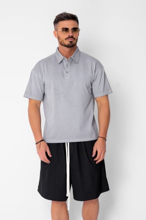 BARBATI - Tricou Polo Oversized Grey