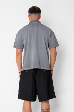 Tricou Polo Oversized Grey Anthracite [2]