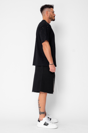 T-shirt Regular Ripped Black [1]