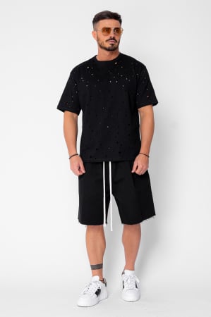 BARBATI - Tricou regular Ripped Black