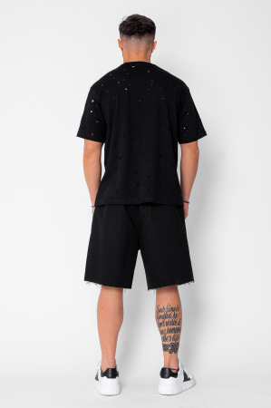 T-shirt Regular Ripped Black [2]