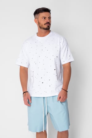 BARBATI - Tricou regular Ripped White
