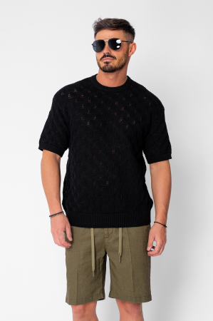 BARBATI - Tricou tricotat Black