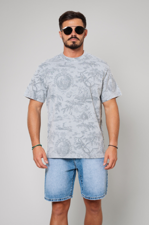 PROMOTII - Tricou imprimat Oversized Grey