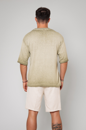 Tricou tricotat Oversized Olive [2]